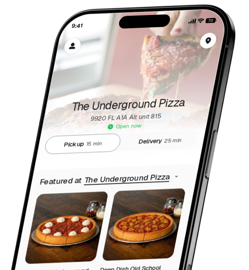 The Underground Pizza app preview